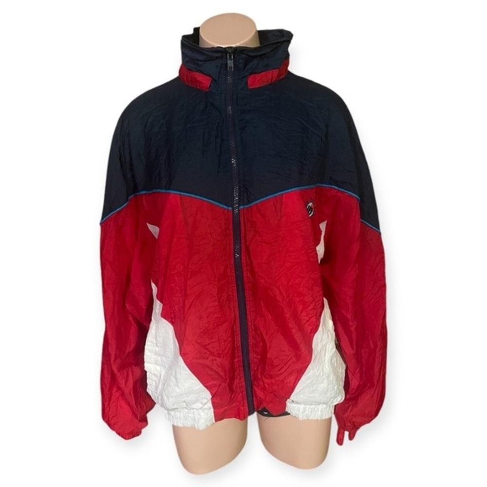 Wilson Men’s Large Vintage 90’s Navy Blue Red White Wind Jacket